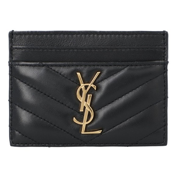 Saint Laurent Cassandre Matelassé Card Case In Lambskin Black - NWT - Picture 1 of 5
